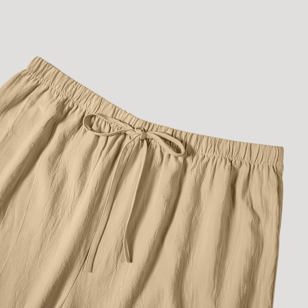 Umber - Lässige knielange Shorts mit Kordelzug
