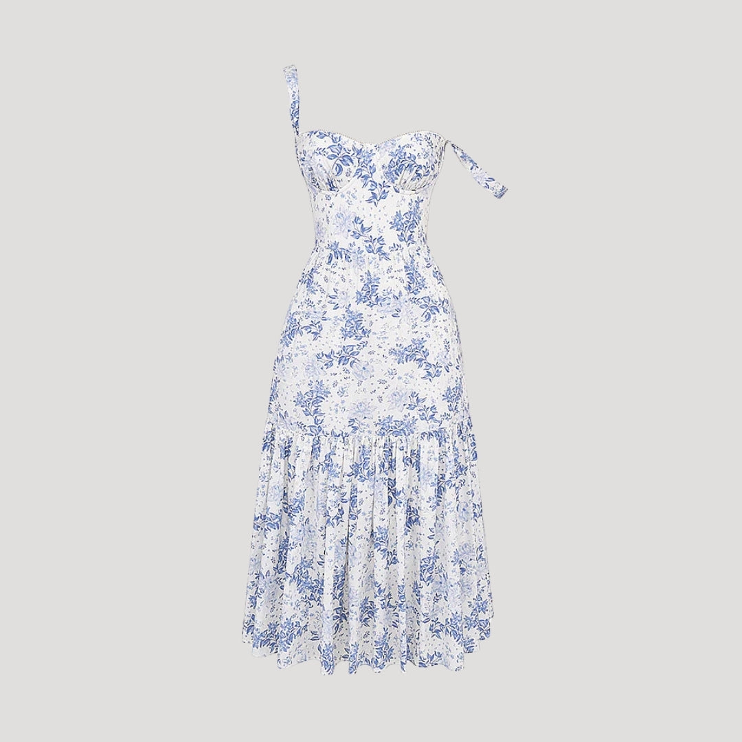 Della - Vintage-Style Floral Print Midi Dress