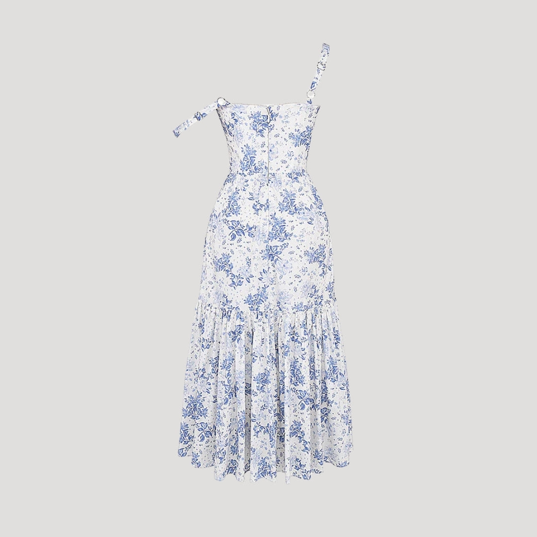 Della - Vintage-Style Floral Print Midi Dress