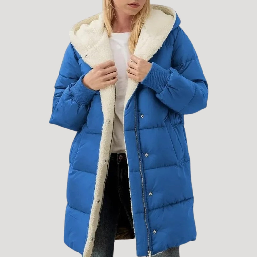 Tressa - Damen Kapuzen-Pufferjacke mit Fleece-Futter
