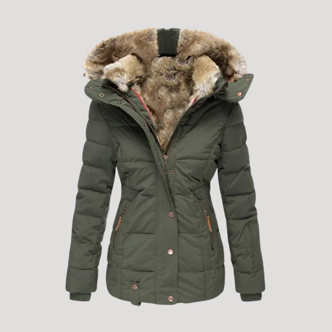 Ysolde - Damen Daunenjacke mit Fellfutter