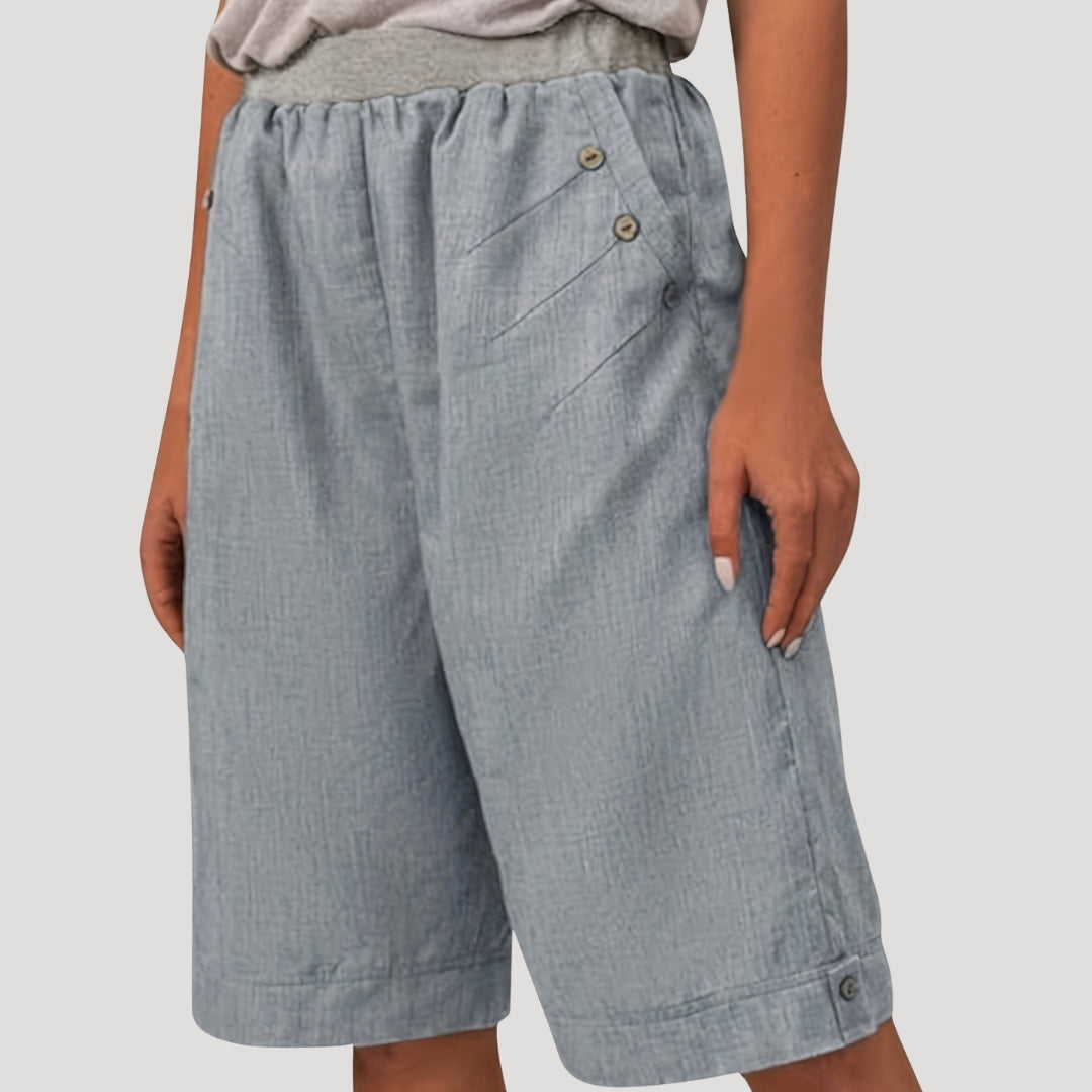 Vale - Entspannte Bermuda-Shorts mit Knopfdetails