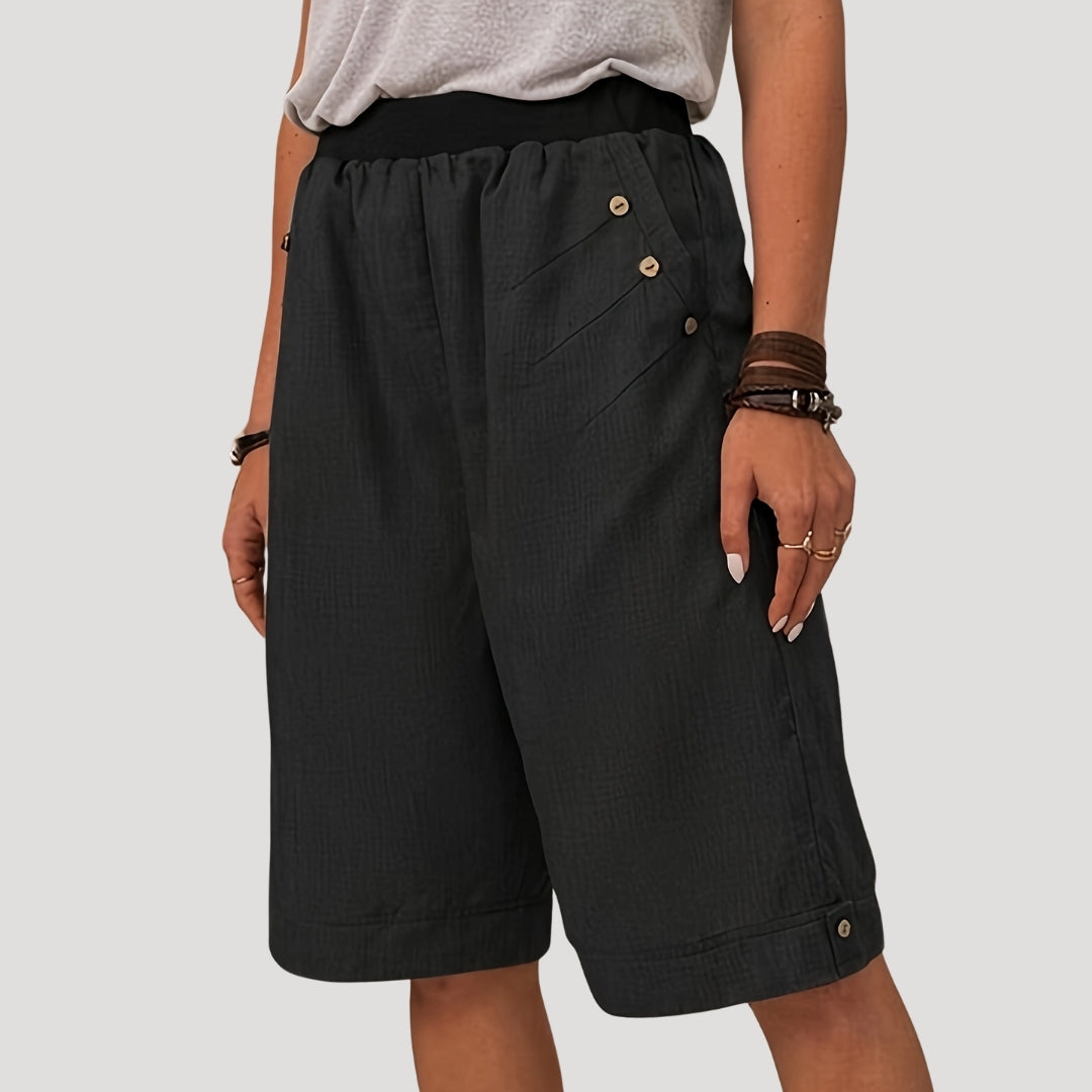 Vale - Entspannte Bermuda-Shorts mit Knopfdetails
