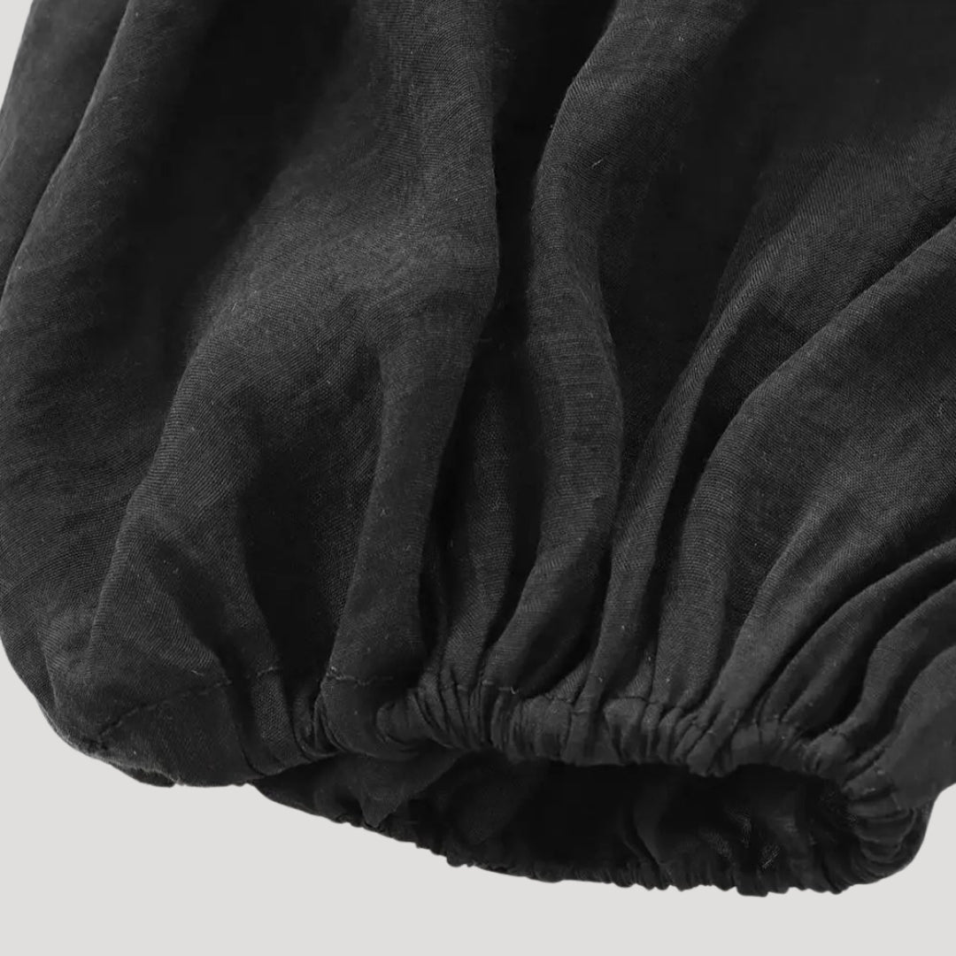 Herb - Rüschenshirt aus Chiffon mit V-Ausschnitt