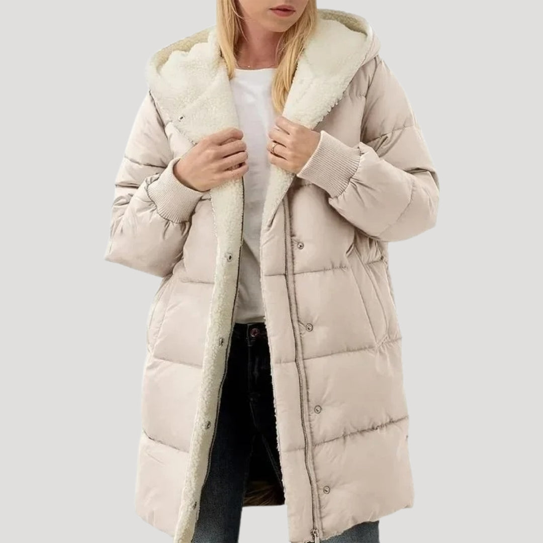 Tressa - Damen Kapuzen-Pufferjacke mit Fleece-Futter