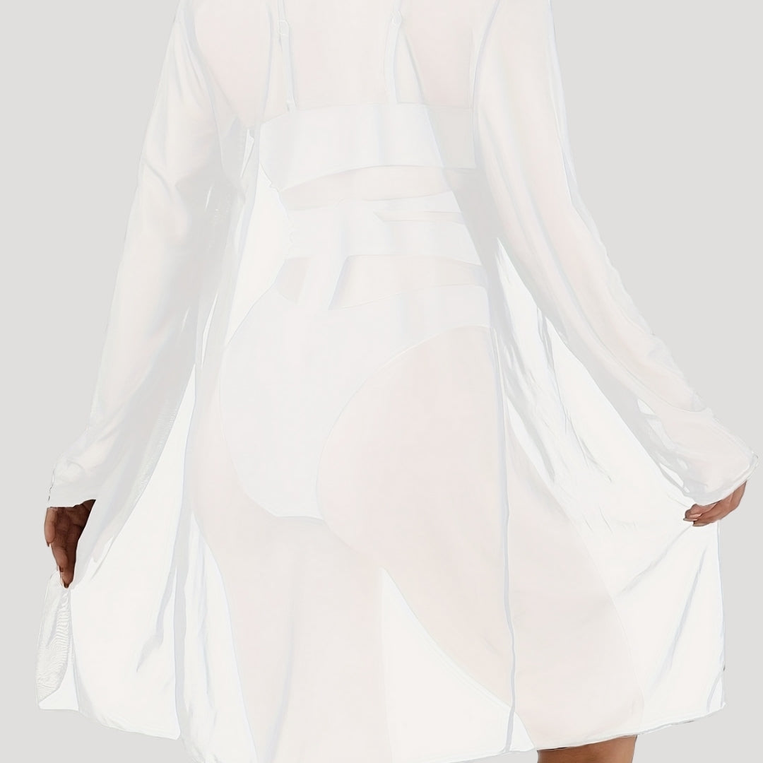 Freya – Elegant Three-Piece Bikini Set with Sheer Cover-Up