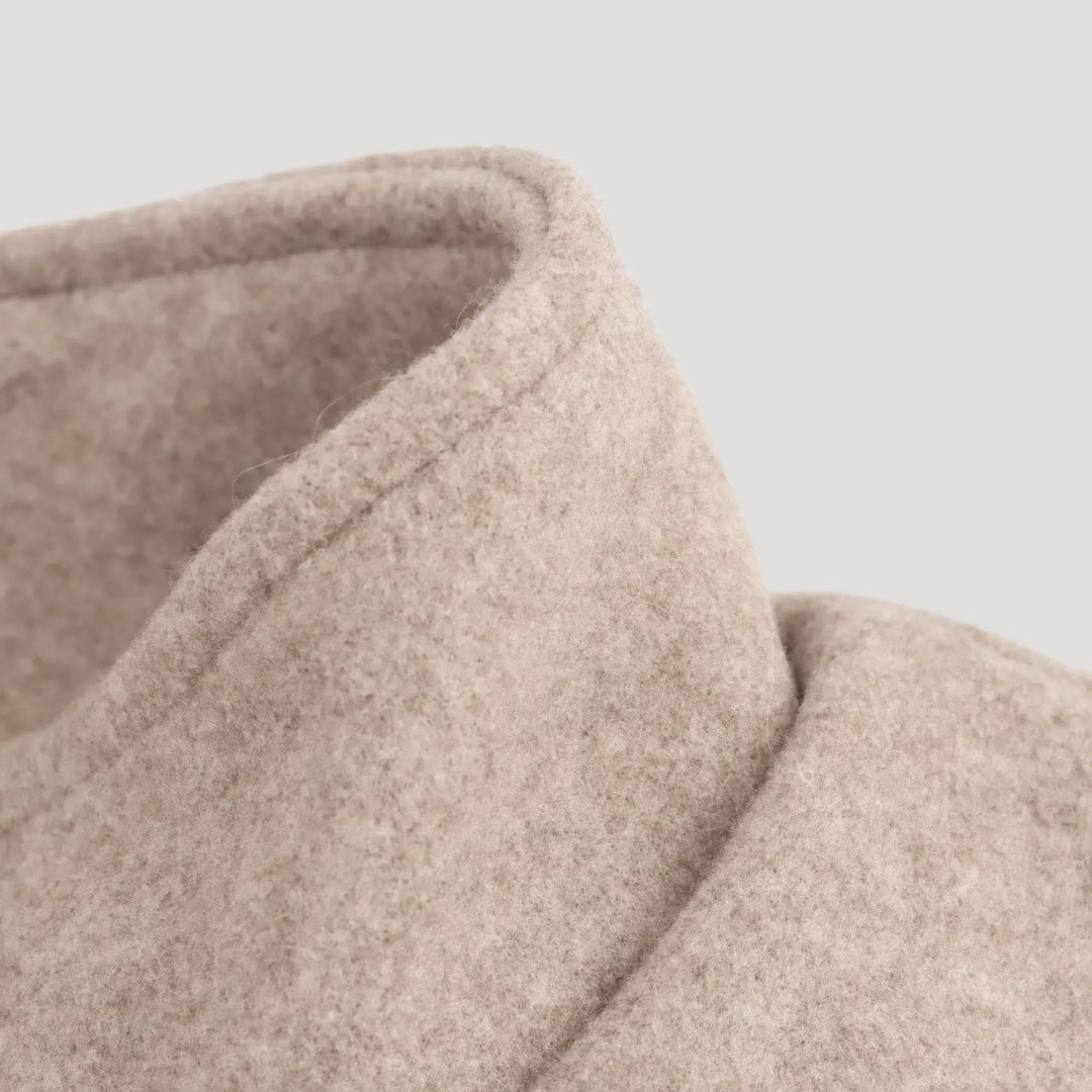 Emma - Cropped Wool Blend Bomber Jacket with Zipper
