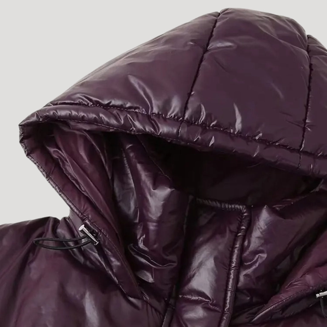 Marie - Damen glänzender gepolsterter Wintermantel