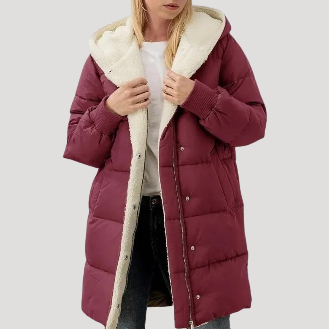 Tressa - Damen Kapuzen-Pufferjacke mit Fleece-Futter