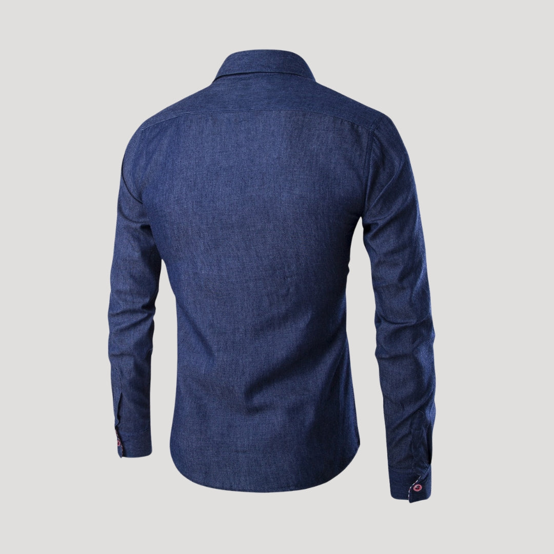 Damien - Legere Denim-Hemd mit Knopfleiste