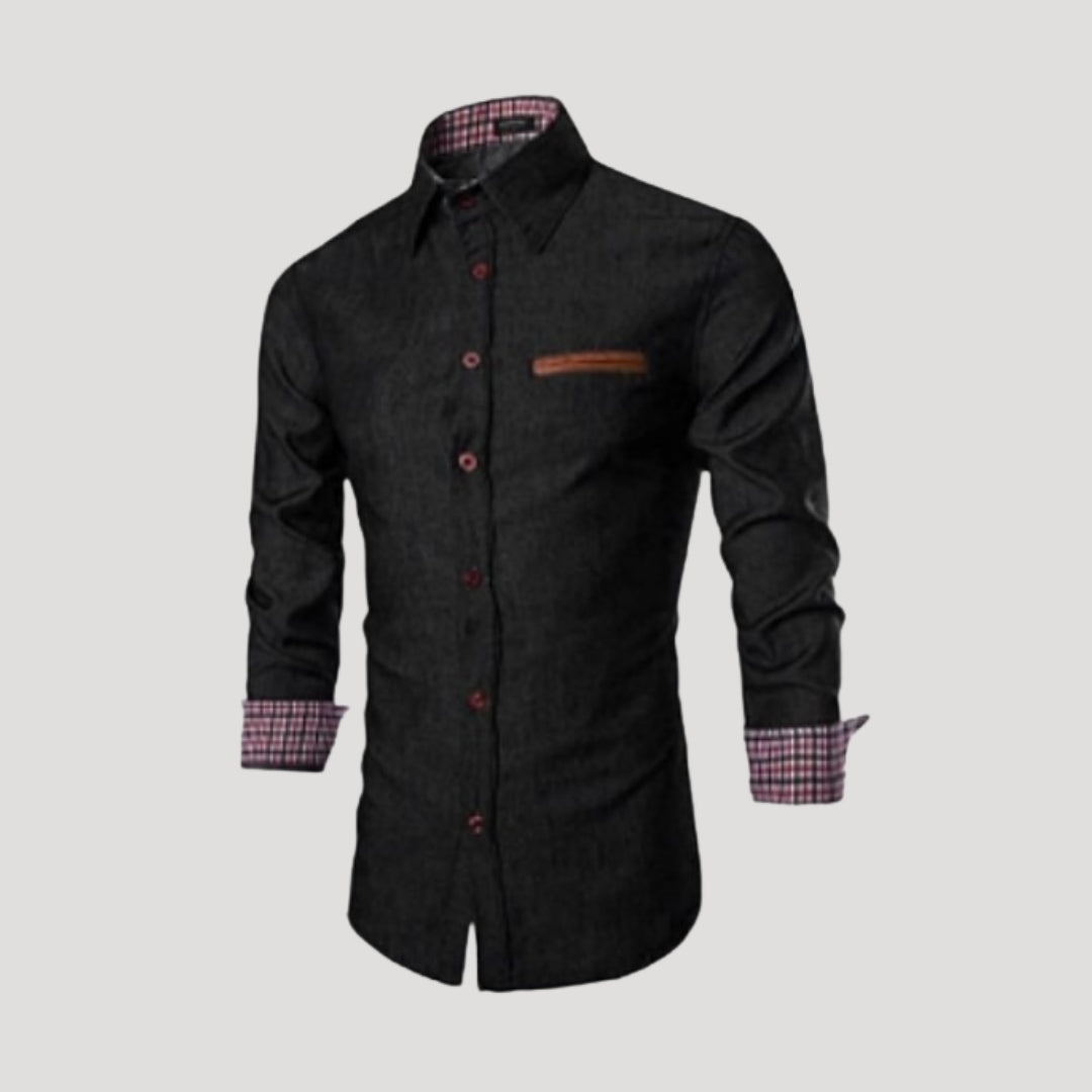 Damien - Legere Denim-Hemd mit Knopfleiste