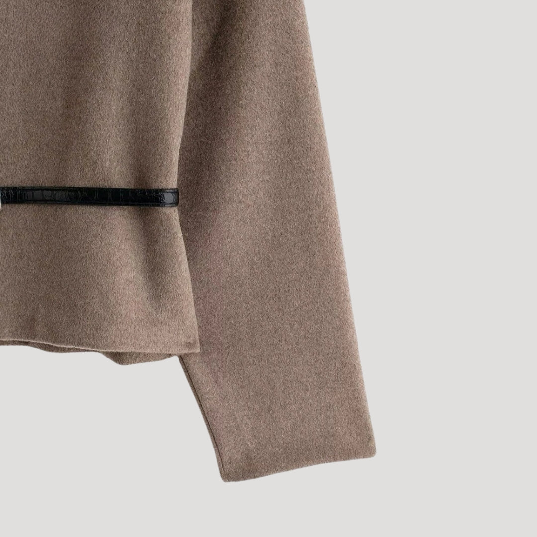 Tessa - Damen Wollmantel mit Gürtel