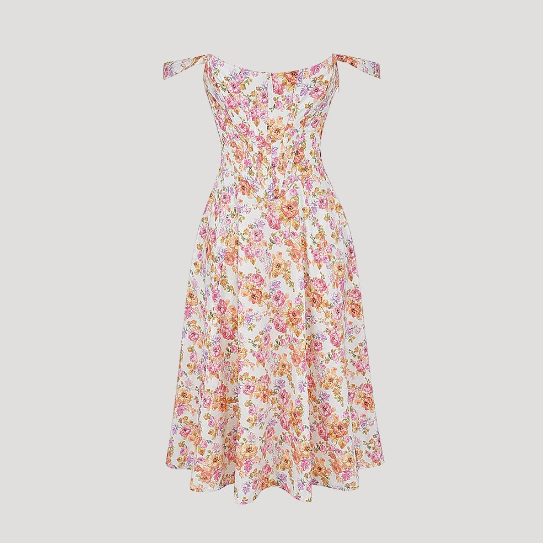 Della - Vintage-Style Floral Midi Dress