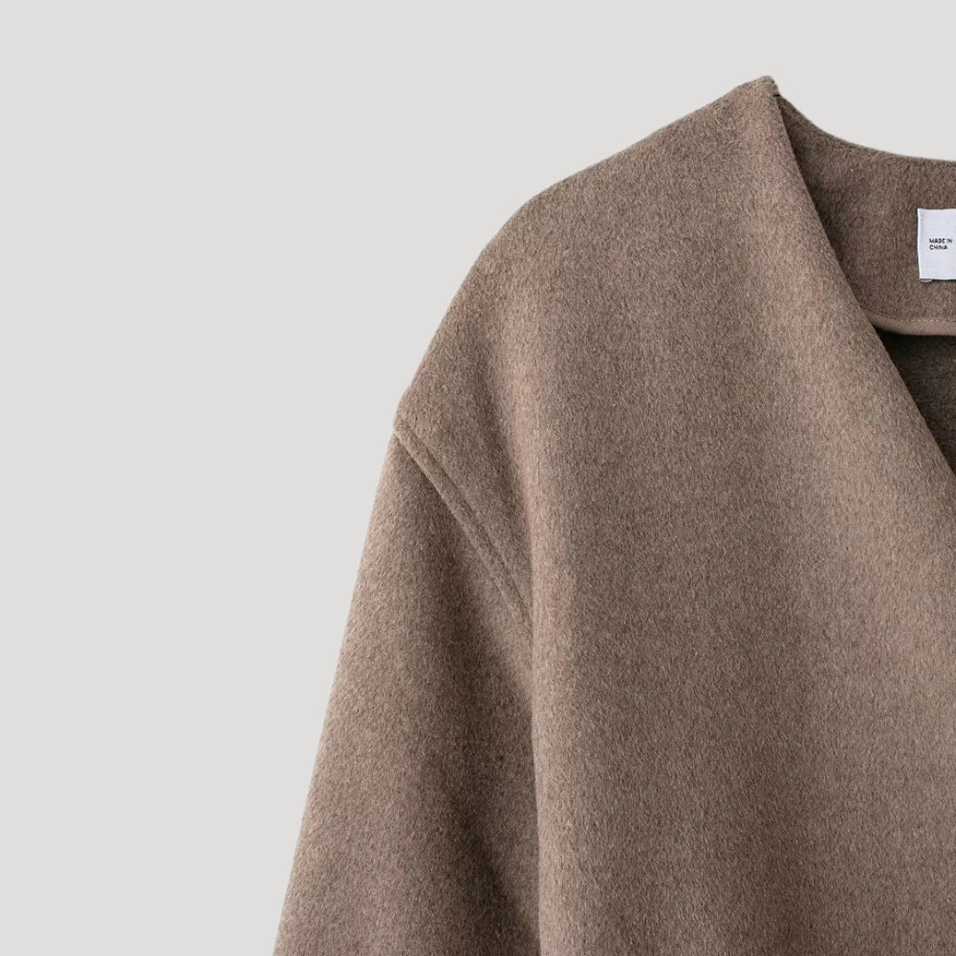 Tessa - Damen Wollmantel mit Gürtel