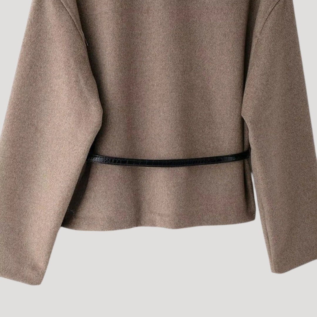 Tessa - Damen Wollmantel mit Gürtel