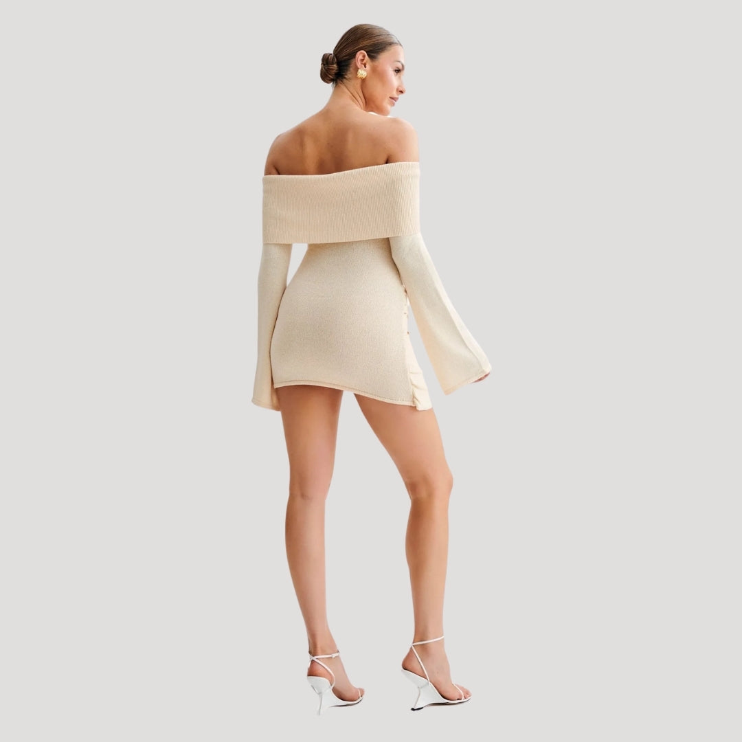 Freya - Off-Shoulder Knit Mini Dress