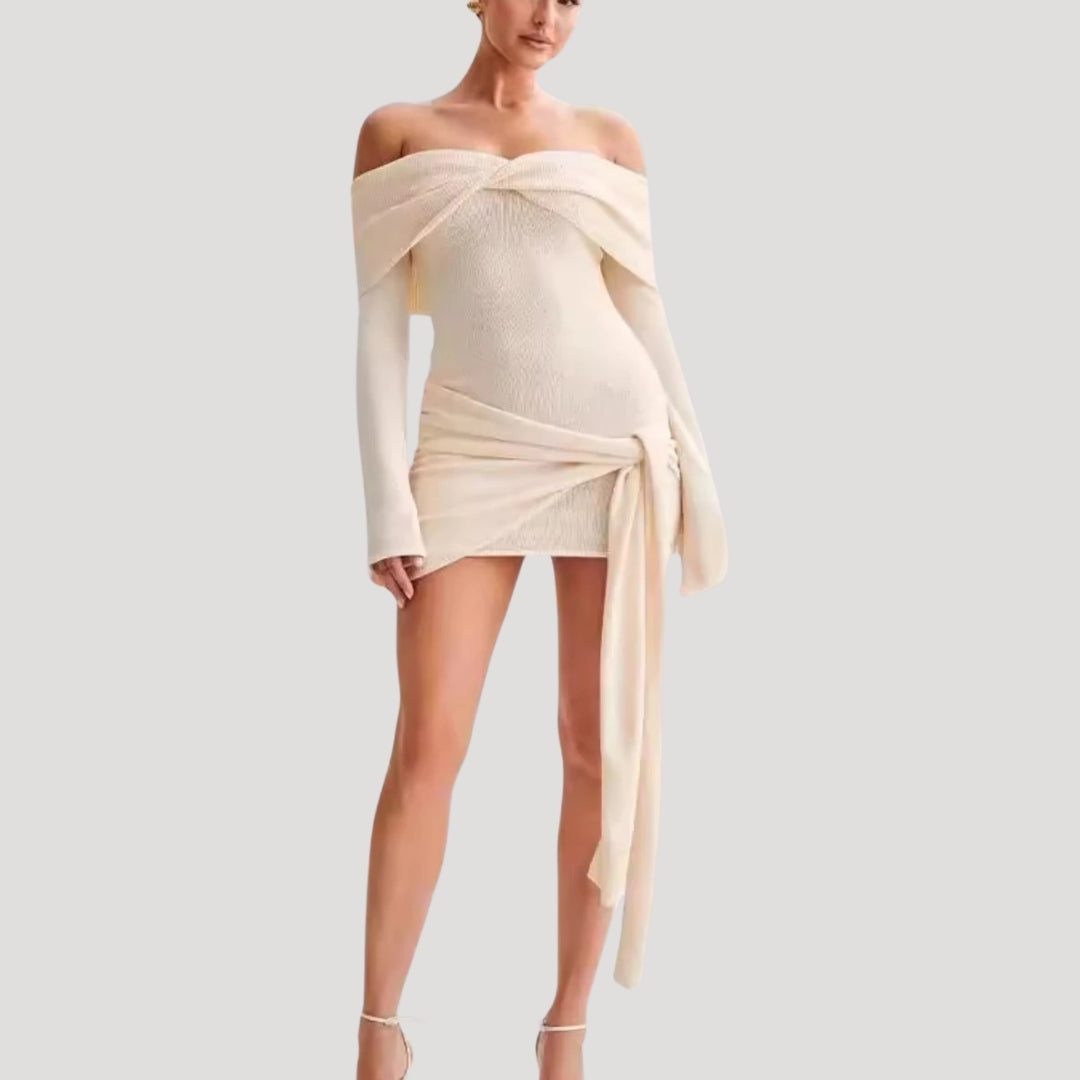Freya - Off-Shoulder Knit Mini Dress