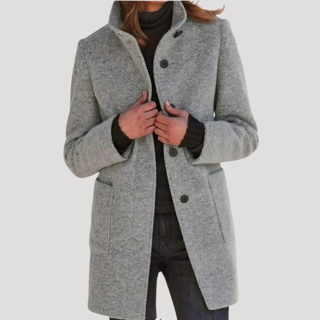 Olive - Damen maßgeschneiderter Wollmischmantel