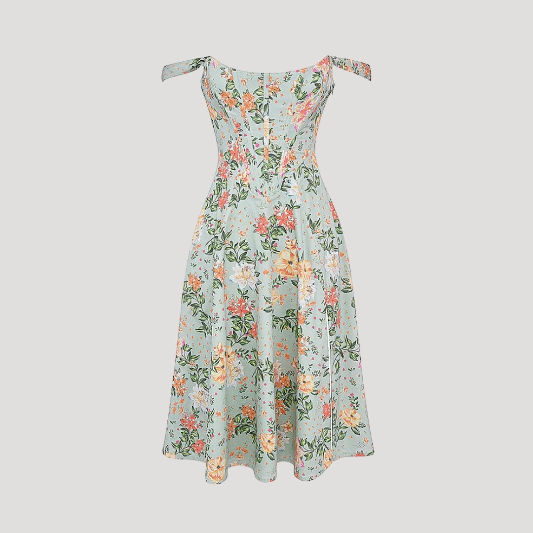 Della - Vintage-Style Floral Midi Dress
