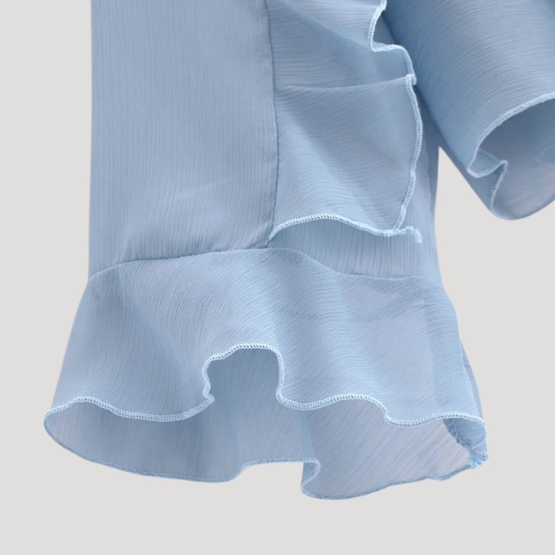 Fleur - Elegante rüschierte Chiffonbluse