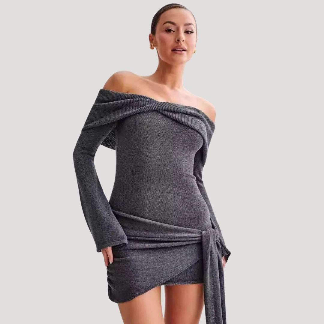 Freya - Off-Shoulder Knit Mini Dress