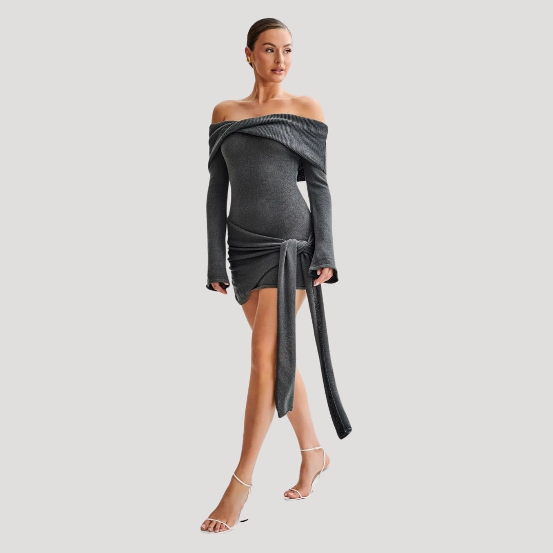 Freya - Off-Shoulder Knit Mini Dress