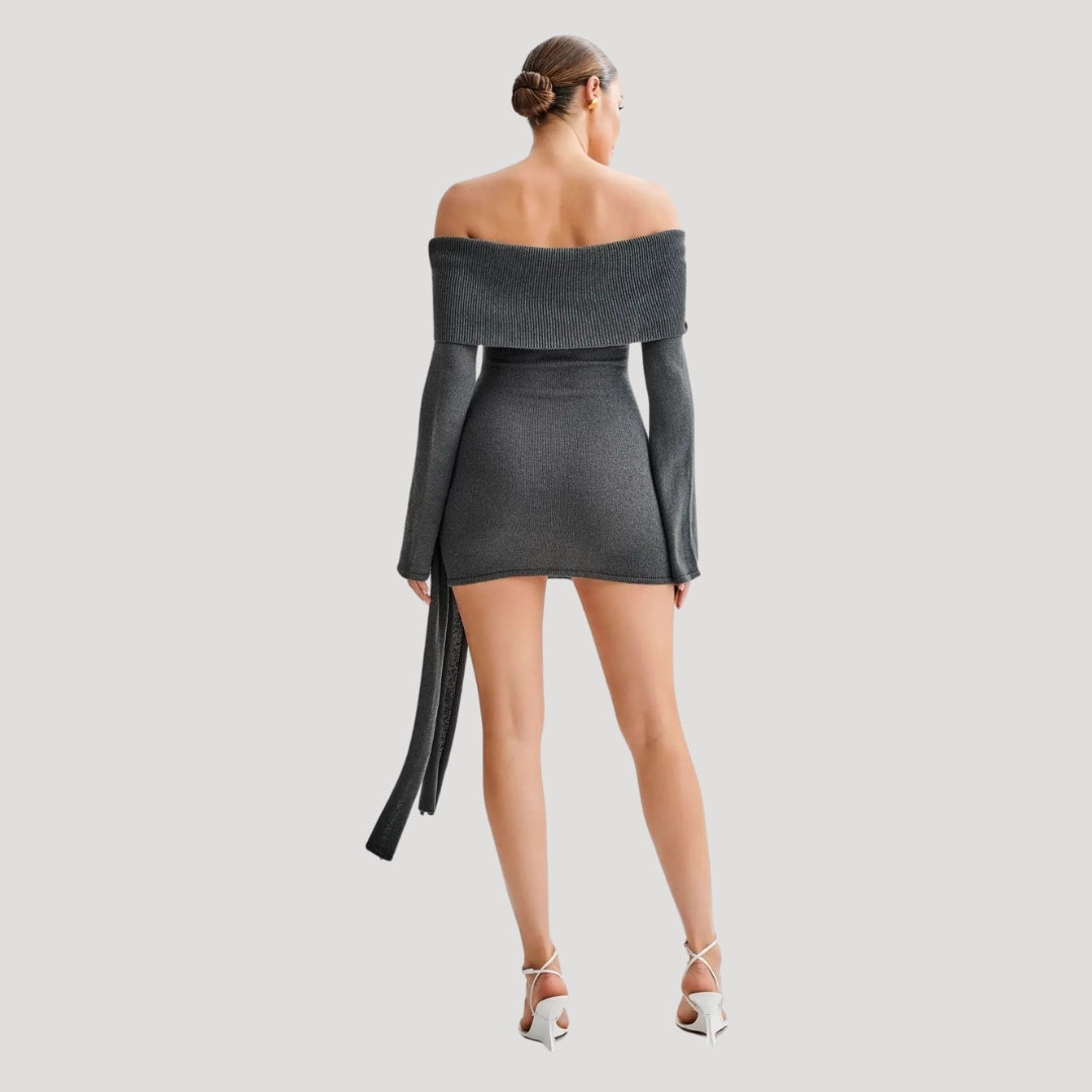 Freya - Off-Shoulder Knit Mini Dress