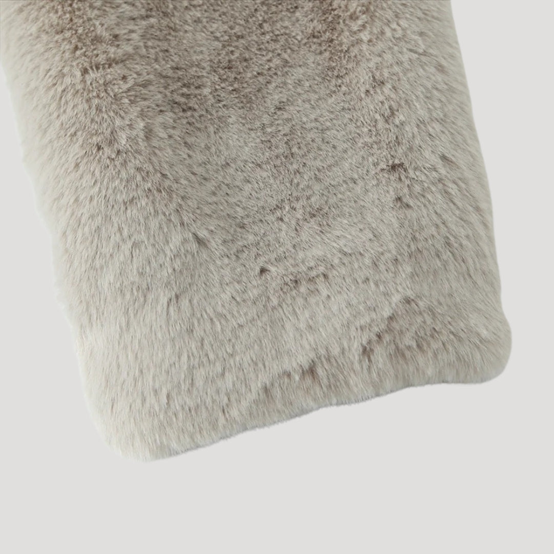 Della - Damen eleganter Kunstpelzmantel