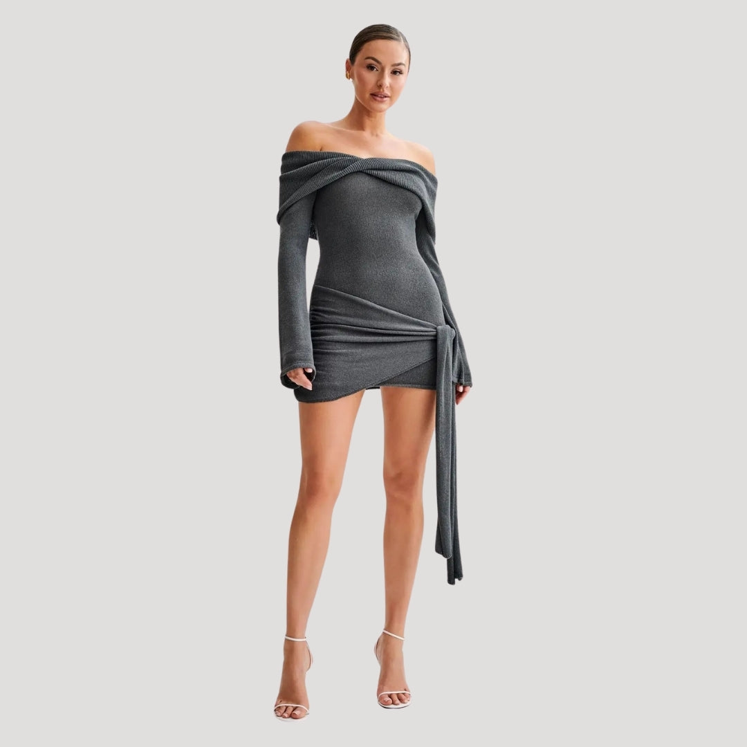 Freya - Off-Shoulder Knit Mini Dress