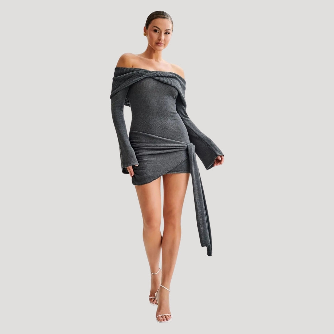 Freya - Off-Shoulder Knit Mini Dress
