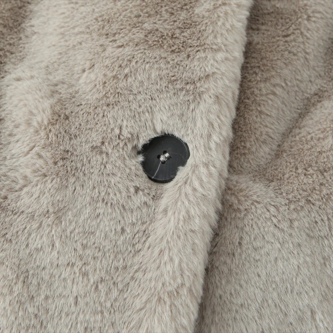 Della - Damen eleganter Kunstpelzmantel