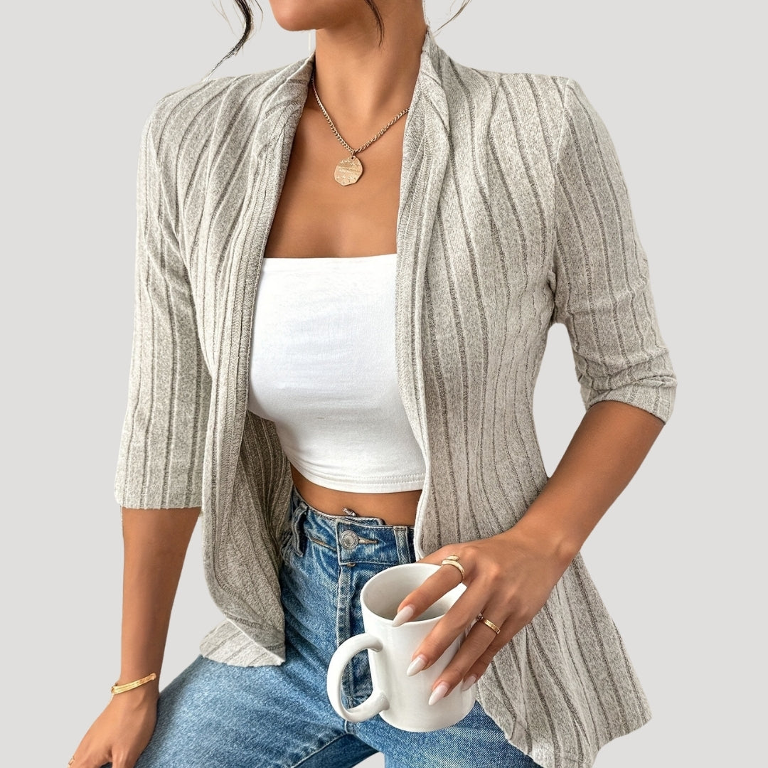 Ursula - Lightweight Ribbed Cardigan with Open Front