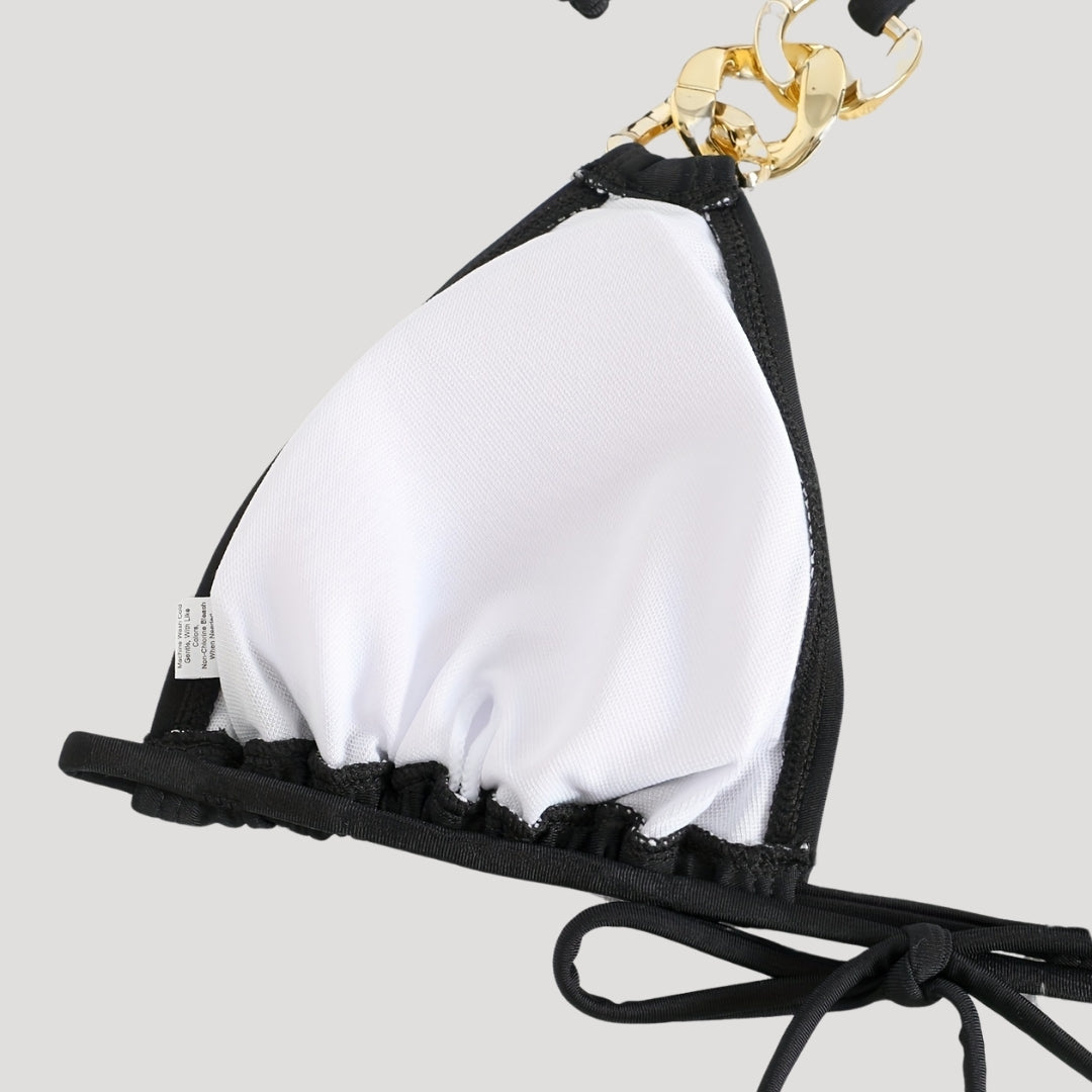 Nettie - Luxe Chain Detail Triangle Bikini Set