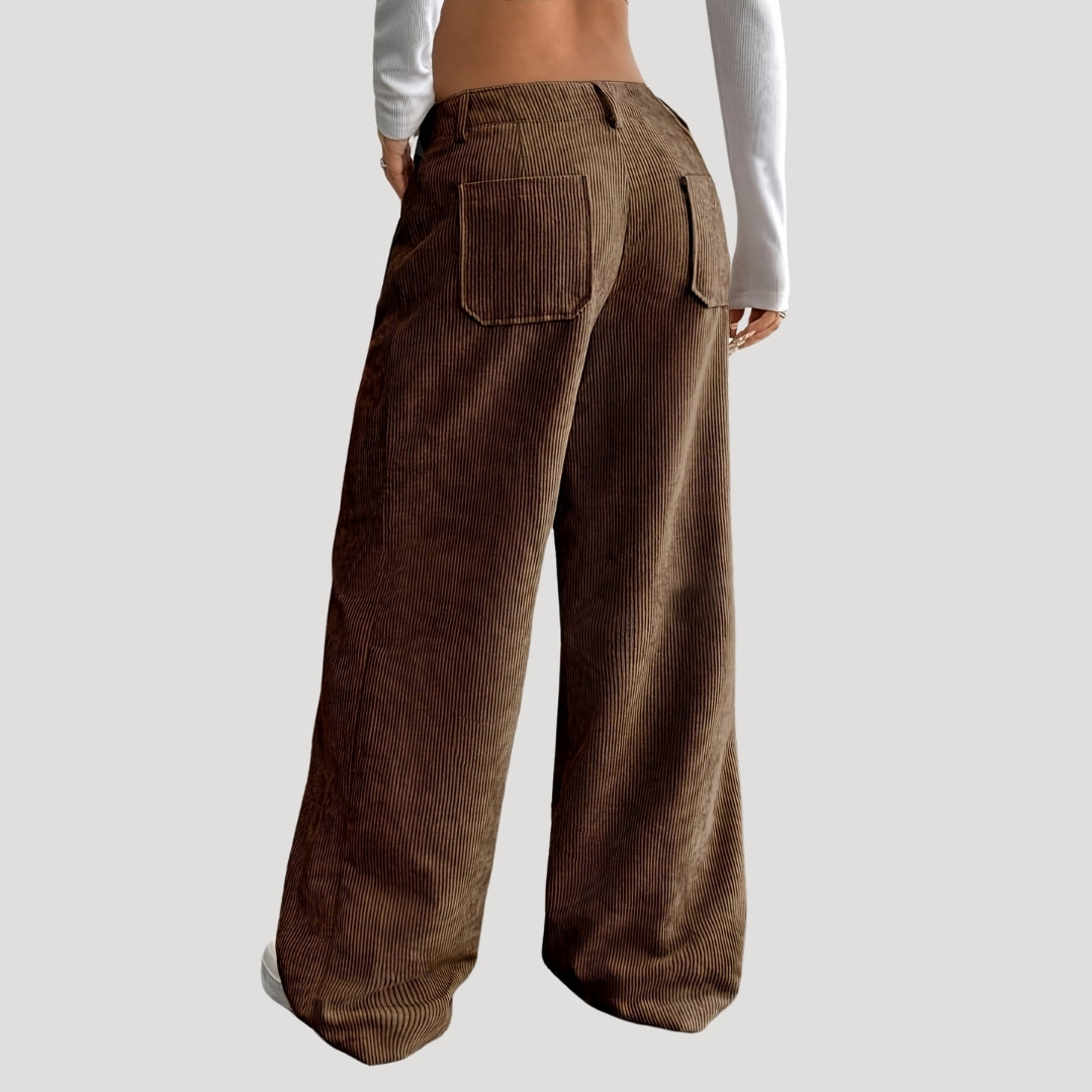 Freya – Wide Cord Pants With Pockets