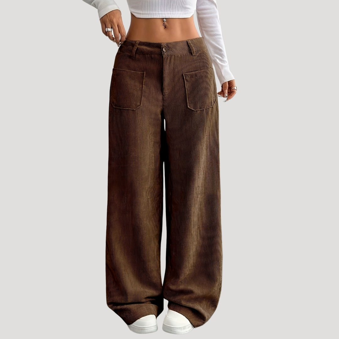 Freya – Wide Cord Pants With Pockets