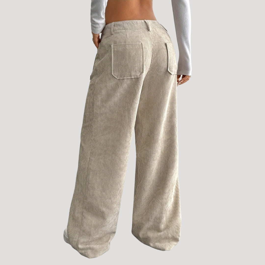 Freya – Wide Cord Pants With Pockets