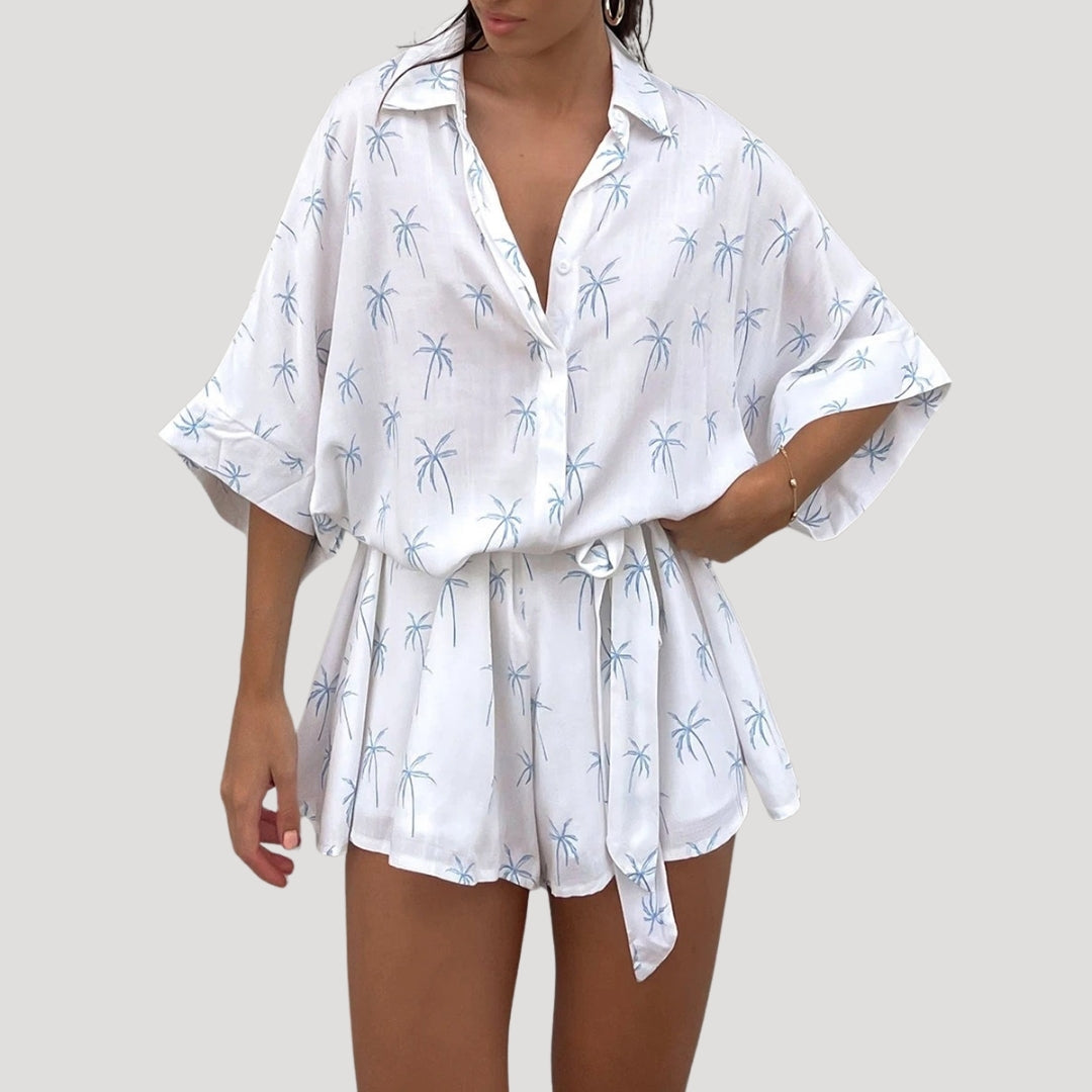 Hollis - Bedrucktes Hemd mit Gürtel und Shorts-Set