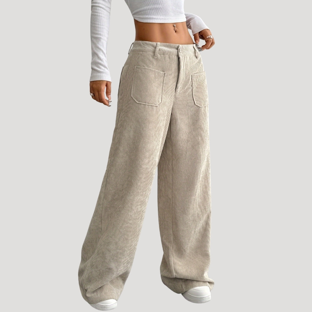 Freya – Wide Cord Pants With Pockets