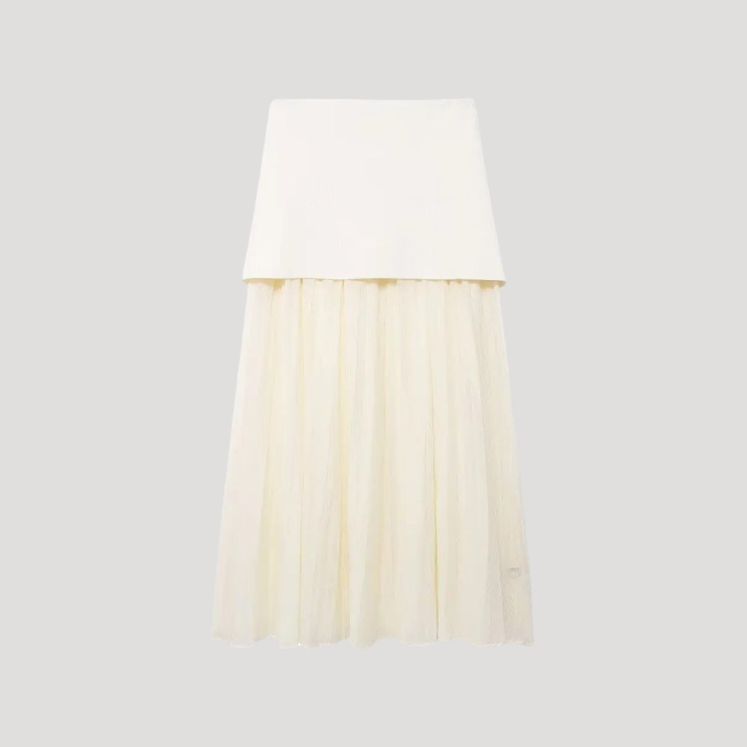 Xanthe - Elegantes ärmelloses Weste und Faltenrock-Set