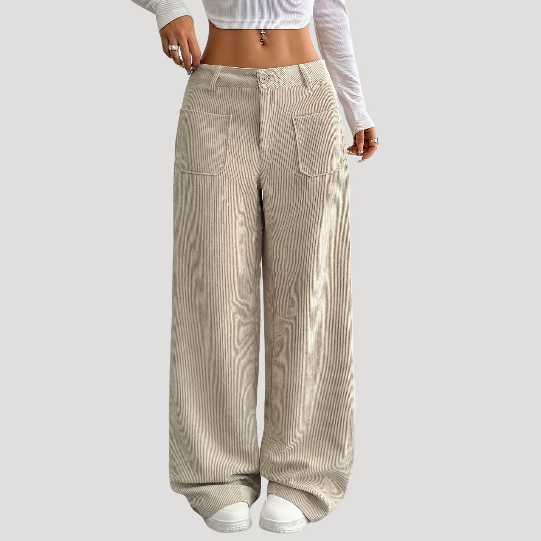 Freya – Wide Cord Pants With Pockets
