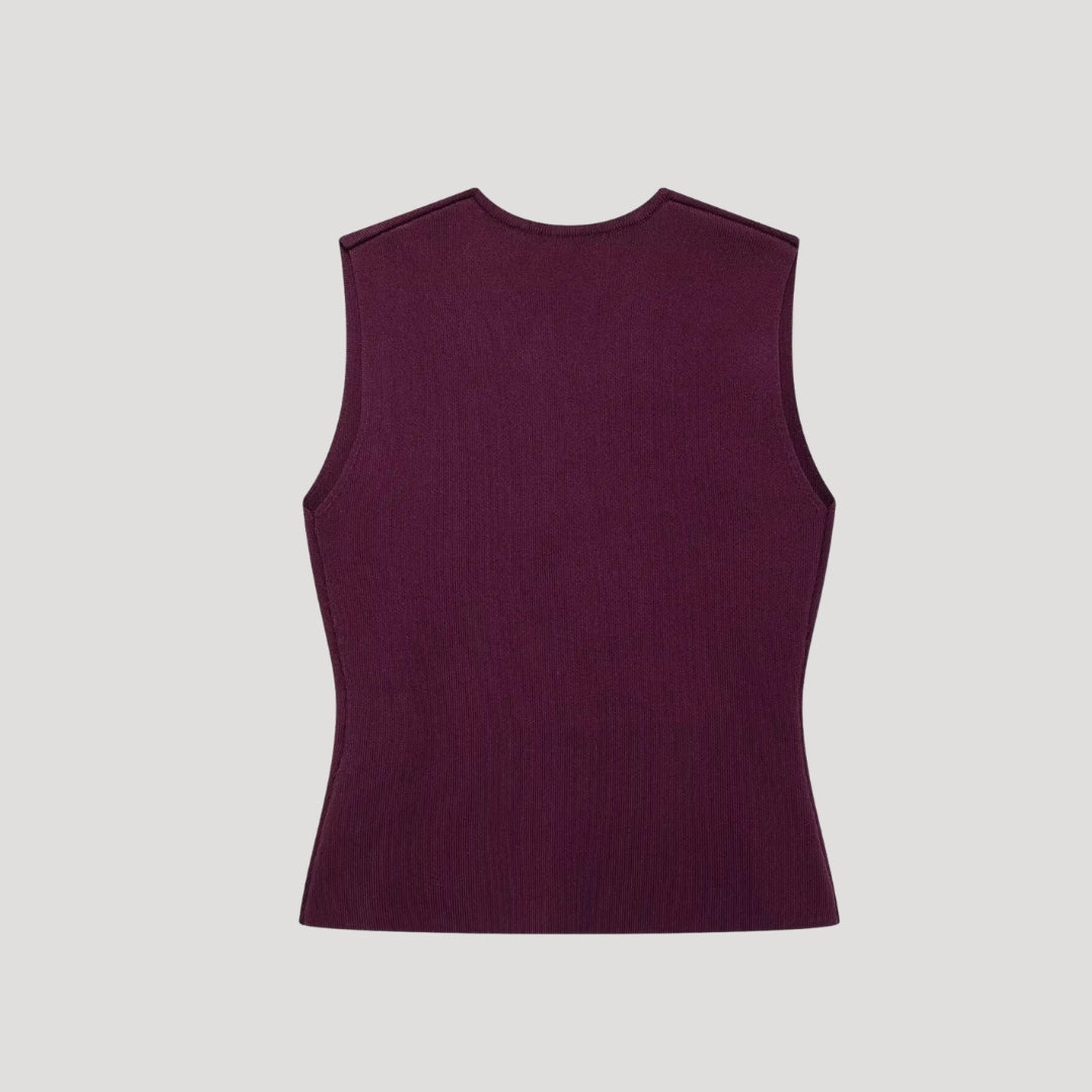 Xanthe - Elegantes ärmelloses Weste und Faltenrock-Set