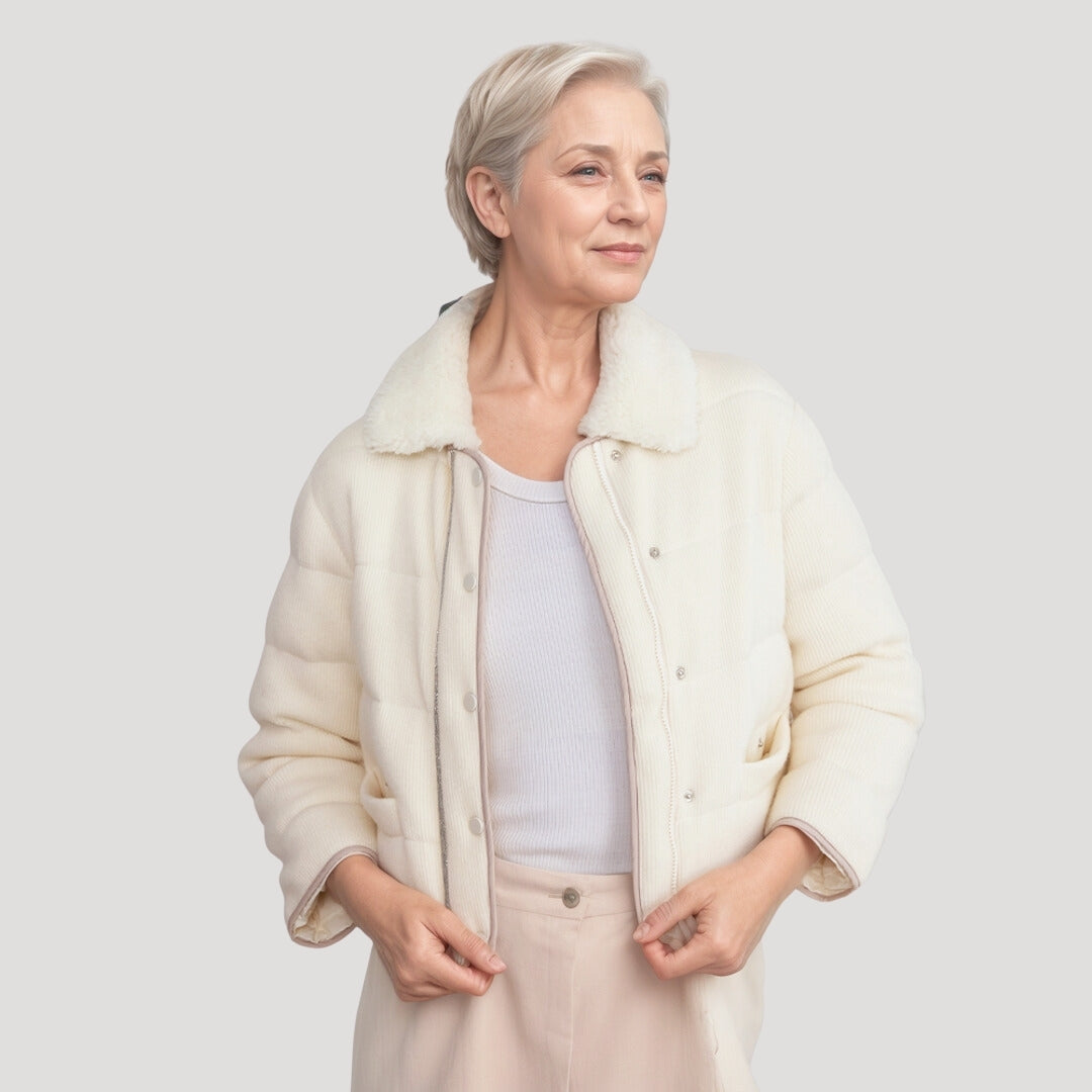 Isabella - Luxurious Cord Puffer Jacket