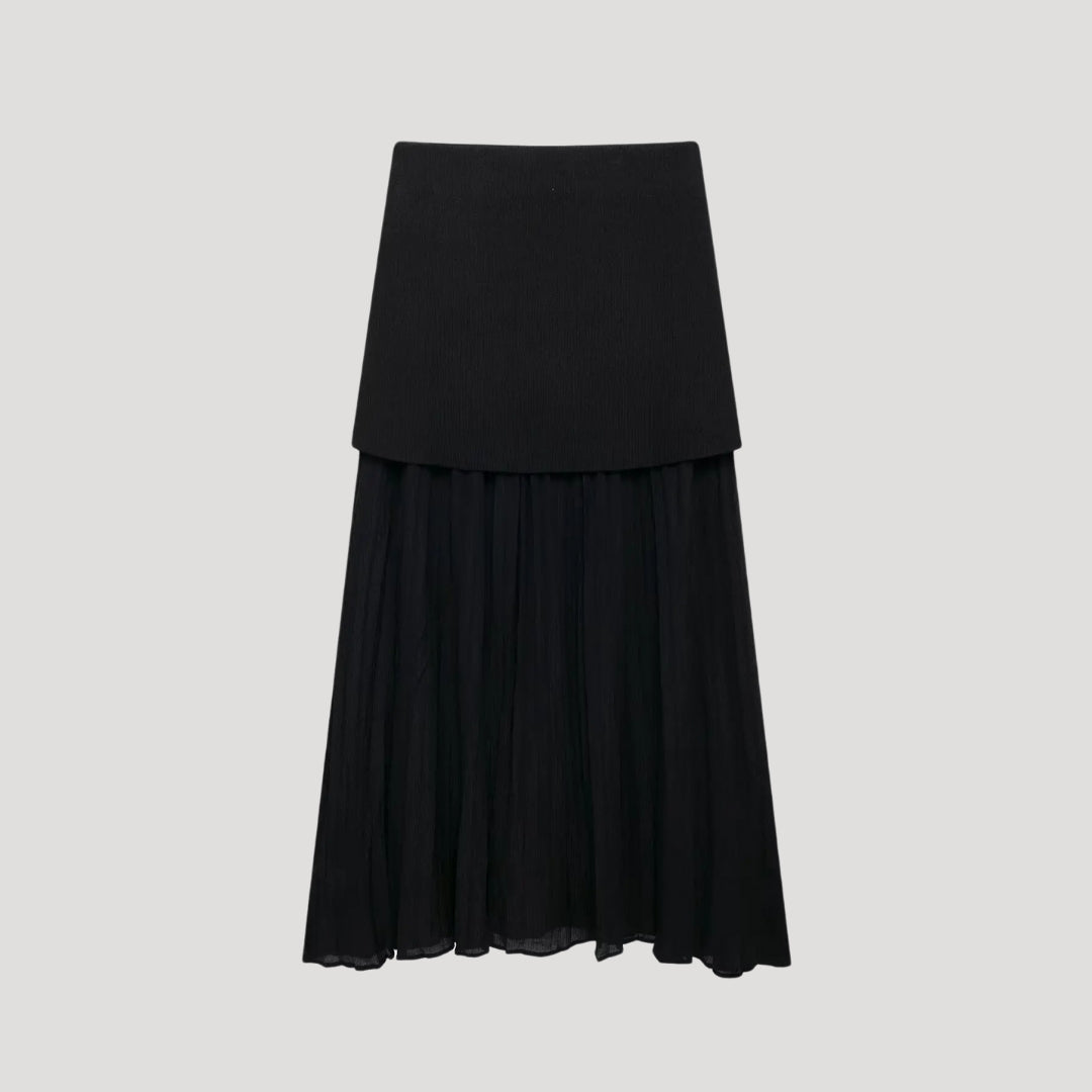 Xanthe - Elegantes ärmelloses Weste und Faltenrock-Set