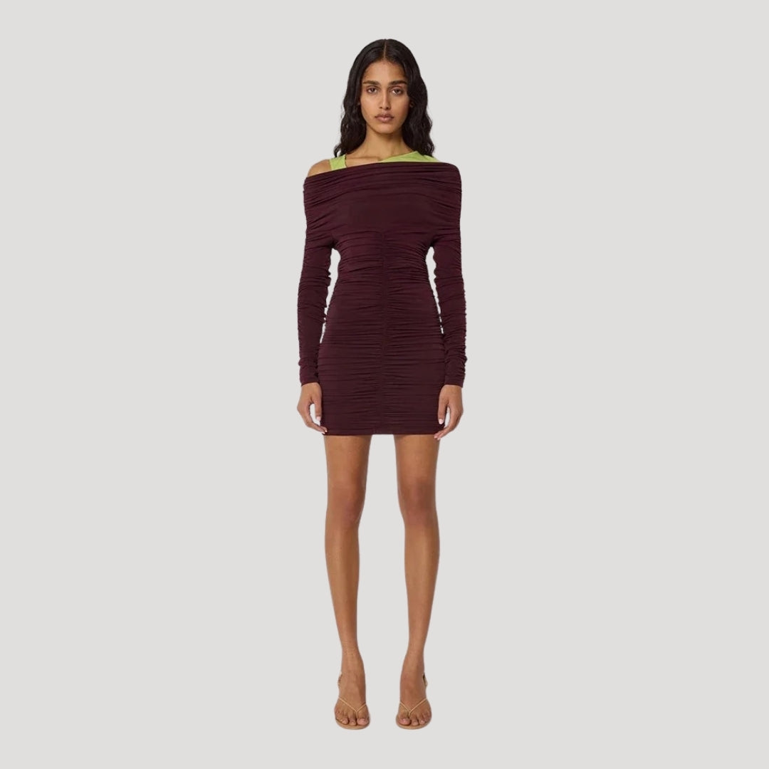 Winifred – Off-Shoulder Ruching Bodycon Dress
