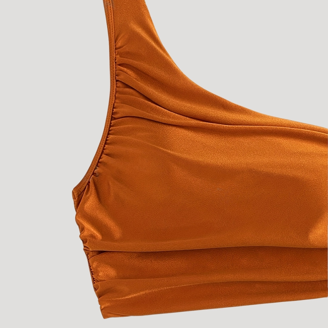 Yasmin – One-Sided, High-Waisted Bikini with Ruching