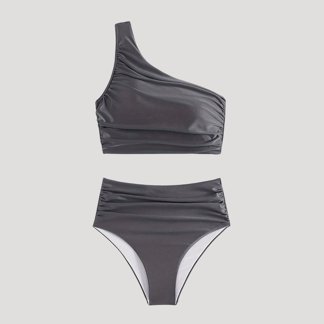 Yasmin – One-Sided, High-Waisted Bikini with Ruching