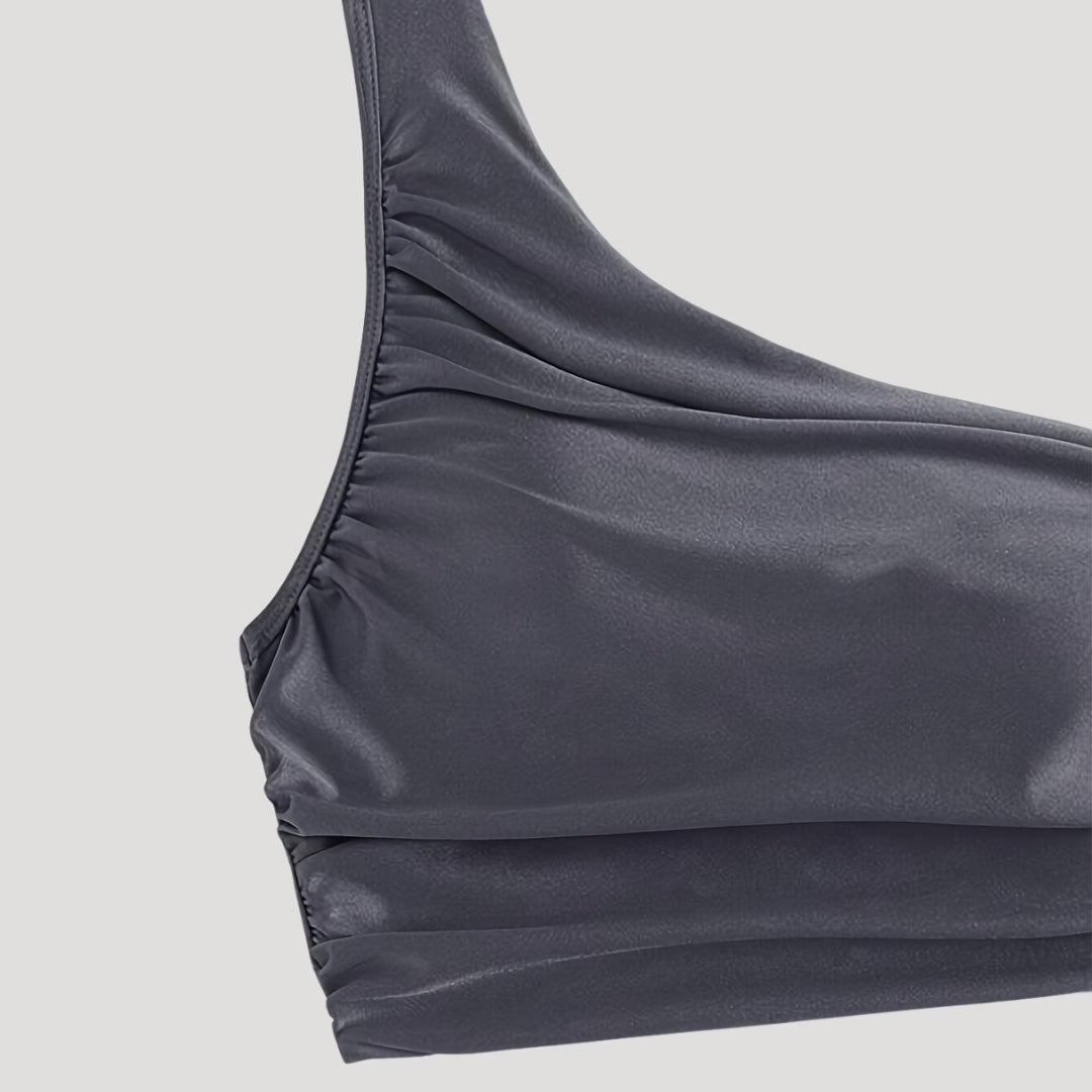 Yasmin – One-Sided, High-Waisted Bikini with Ruching