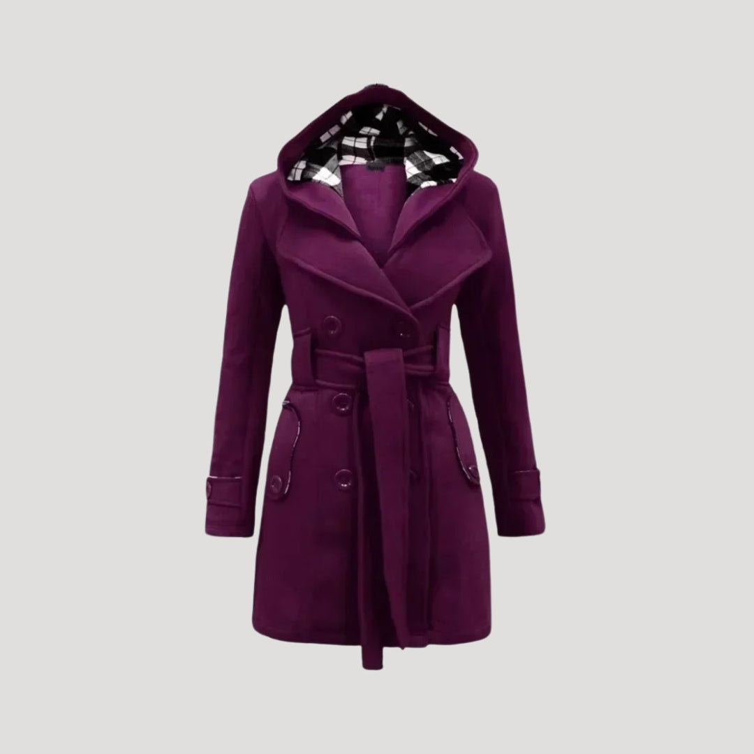 Questa - Damen Fleece Gürtel Kapuzenmantel