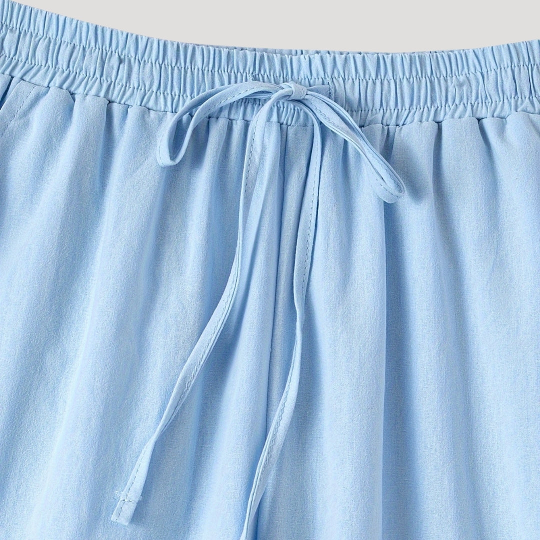 Questa - Lässige knielange Shorts mit Kordelzug und Knöpfen
