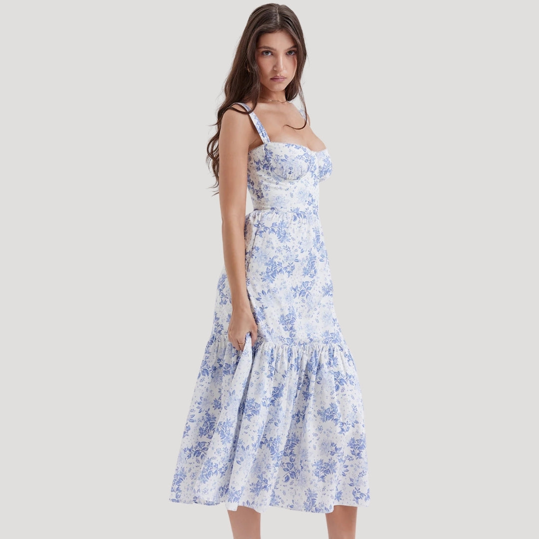Della - Vintage-Style Floral Midi Dress